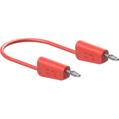 Staubli Test lead, 19A, 30V ac, Red, 1m Lead Length