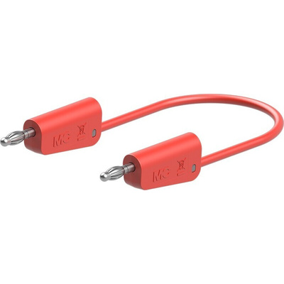 Staubli Test lead, 19A, 30V ac, Red, 1m Lead Length