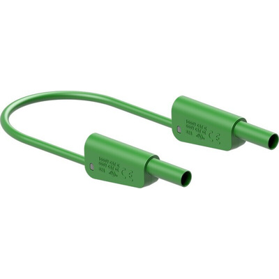 Staubli Test lead, 32A, 1kV, Green, 1m Lead Length