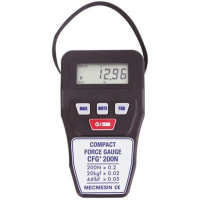 Mecmesin CFG+200 Force Gauge 500Hz RS232, Range: 200N, Resolution: 0.2 N, With RS Calibration