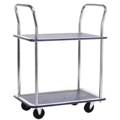 RS PRO 2 Shelf Steel Trolley, 725 x 470mm, 120kg Load