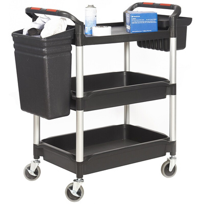 RS PRO 3 Shelf Plastic Trolley, 1100 x 490mm, 150kg Load