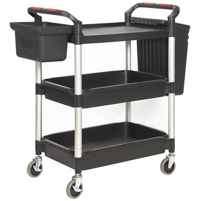 RS PRO 3 Shelf Plastic Trolley, 1100 x 490mm, 150kg Load