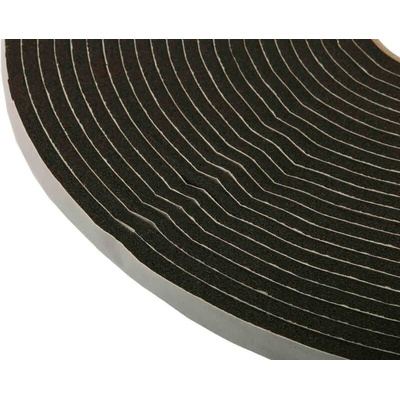 RS PRO Black Foam Tape, 12mm x 15m, 6mm Thick