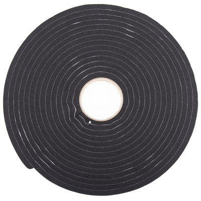 RS PRO Black Foam Tape, 25mm x 10m, 10mm Thick