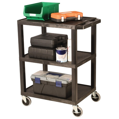 RS PRO 3 Shelf PE Trolley, 610 x 460mm, 150kg Load