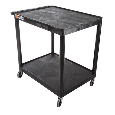 RS PRO 2 Shelf PE Trolley Trolley, 810 x 610mm, 180kg Load