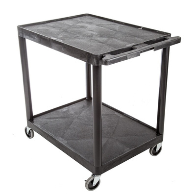 RS PRO 2 Shelf PE Trolley Trolley, 810 x 610mm, 180kg Load