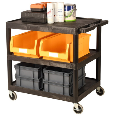 RS PRO 3 Shelf PE Trolley, 810 x 610mm, 180kg Load