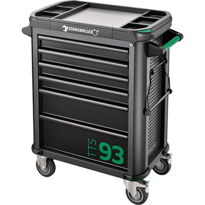 STAHLWILLE 6 Shelf Trolley Trolley, 530 x 351 x 145 mm, 530 x 351 x 198 mm, 500kg Load