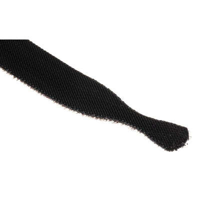 RS PRO  Self Engaging Black Hook & Loop Tape, 20mm x 200mm