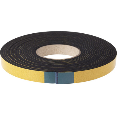 RS PRO Black Foam Tape, 20mm x 10m, 3mm Thick