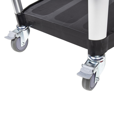 RS PRO 2 Shelf Aluminium Trolley Trolley, 866 x 500mm, 120kg Load