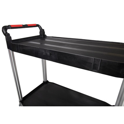 RS PRO 2 Shelf Aluminium Trolley Trolley, 866 x 500mm, 120kg Load