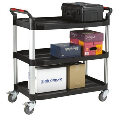 RS PRO 3 Shelf Thermoplastic Trolley Trolley, 866 x 500mm, 200kg Load