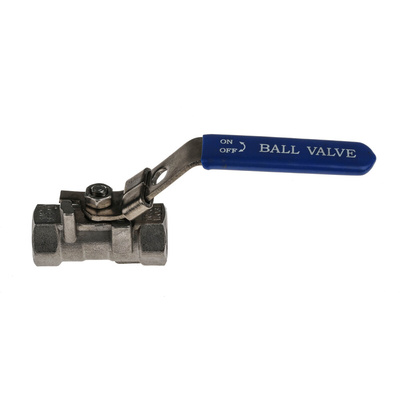 RS PRO Stainless Steel Reduced Bore, 2 Way, Ball Valve, BSPP 1/4in, 68bar Operating Pressure