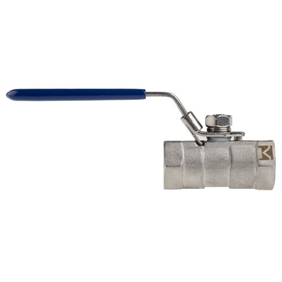 RS PRO Stainless Steel Reduced Bore, 2 Way, Ball Valve, BSP 1/2in, 68bar Operating Pressure