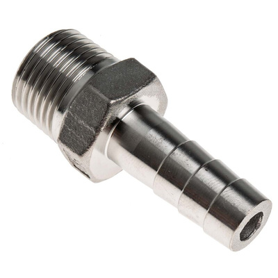RS PRO Stainless Steel Pipe Fitting, Straight Hexagon Hose Nipple, Male R 1/2in x Male