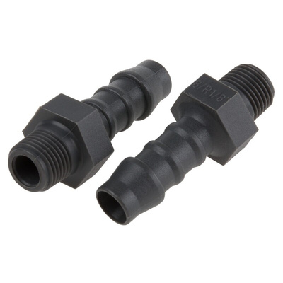 RS PRO Hose Connector, Straight Hose Tail Adaptor, BSP 1/8in 8mm ID