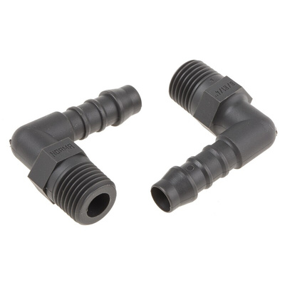RS PRO Hose Connector, Elbow Hose Tail Adaptor, BSP 1/4in 8mm ID