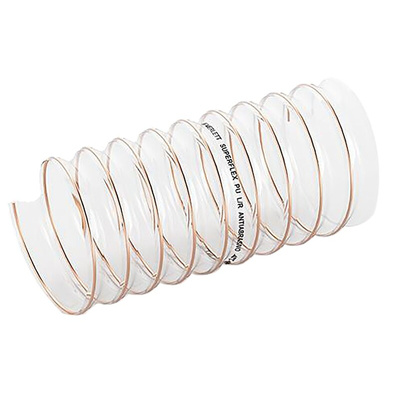 Contitech Clear PUR Reinforced Flexible Ducting, 5m, 30mm Bend Radius