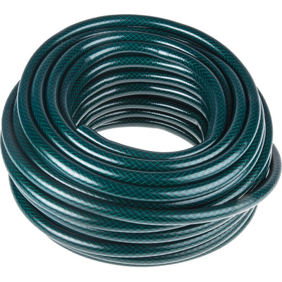 RS PRO Hose Pipe, PVC, 12mm ID, 15.3mm OD, Green, 30m