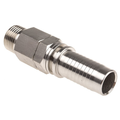 RS PRO Hose Connector Hose Tail Adaptor, BSP 1/2in 3/4in ID, 20 bar