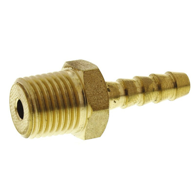 RS PRO Hose Connector, Straight Hose Tail Adaptor, G 1/4in 1/4in ID