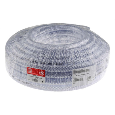 RS PRO Hose Pipe, PVC, 19mm ID, 25.75mm OD, Clear, 25m