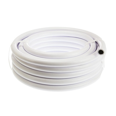 RS PRO Hose Pipe, PVC, 12.5mm ID, 19mm OD, White, 10m