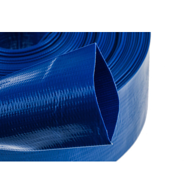 RS PRO Hose Pipe, PVC, 52mm ID, 55.3mm OD, Blue, 20m