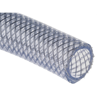 RS PRO Hose Pipe, PVC, 25mm ID, 32.5mm OD, Clear, 15m