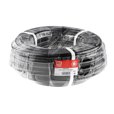 RS PRO Hose Pipe, PVC, 10mm ID, 16mm OD, Black, 25m