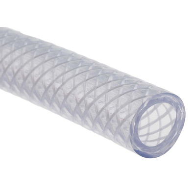 RS PRO Hose Pipe, PUR, 12.5mm ID, 18.5mm OD, Clear, 25m