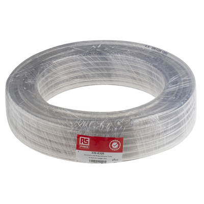 RS PRO Hose Pipe, PUR, 6.3mm ID, 12mm OD, Clear, 25m