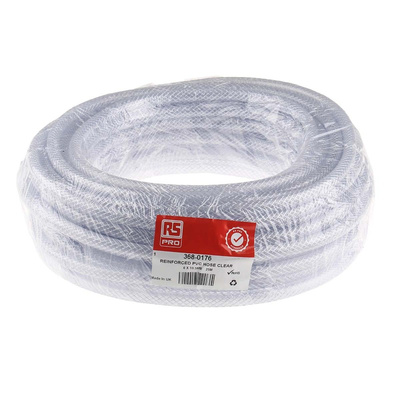 RS PRO Hose Pipe, PVC, 6.3mm ID, 10.5mm OD, Clear, 25m