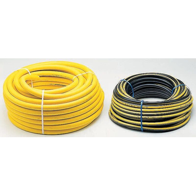 RS PRO Hose Pipe, PVC, 25mm ID, 37mm OD, Black, Yellow, 30m