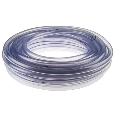 RS PRO Hose Pipe, PVC, 25mm ID, 31mm OD, Clear, 25m