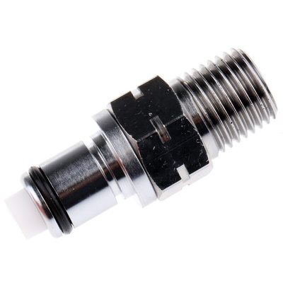 Colder Products Hose Connector, Straight Threaded Coupling, BSPT 1/4in, 17.3 bar