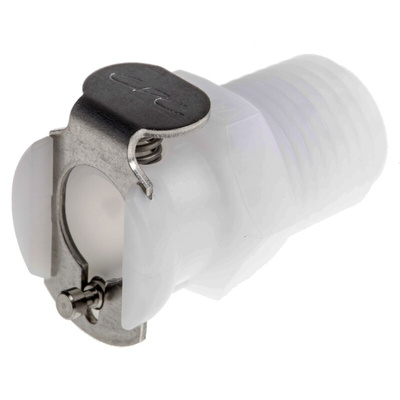 Colder Products Hose Connector, Straight Threaded Coupling, BSPT 1/4in, 8.3 bar
