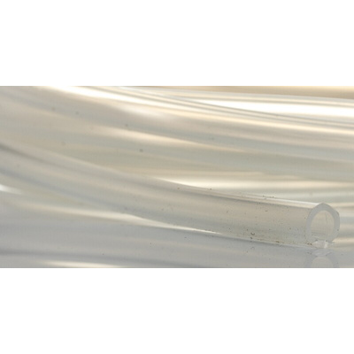 RS PRO Flexible Tube, Silicone, 6.4mm ID, 9.6mm OD, Clear, 3m