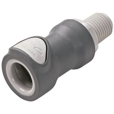 Colder Products Hose Connector, Straight Threaded Coupling, BSPT 1/4in, 8.3 bar