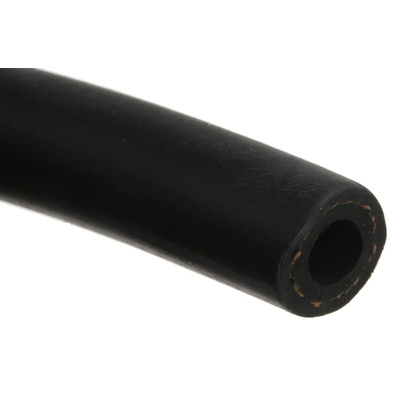 RS PRO Hose Pipe, NBR, 6mm ID, 12mm OD, Black, 25m
