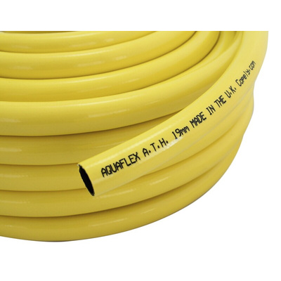 RS PRO Hose Pipe, PVC, 19mm ID, 25.5mm OD, Yellow, 25m