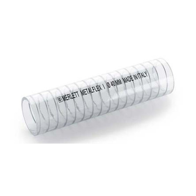 Contitech Metalflex PVC, Hose Pipe, 50mm ID, 59mm OD, Clear, 10m