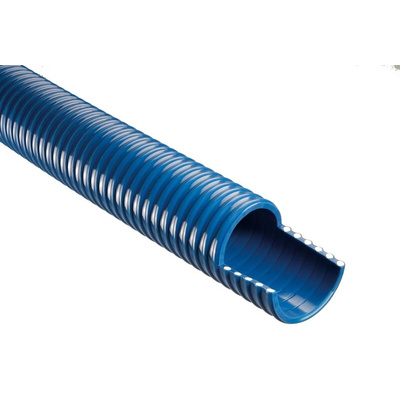 RS PRO Hose Pipe, PVC, 38mm ID, 47mm OD, Blue, 5m