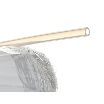 RS PRO Flexible Tube, PTFE, 4mm ID, 6mm OD, Clear, 50m