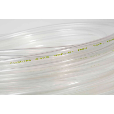 Saint Gobain Tygon® 2375 Flexible Tube, Polyolefin, 8mm ID, 11.1mm OD, Clear, 15m
