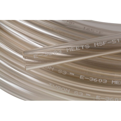 Saint Gobain Tygon® E-3603 Flexible Tube, Special PVC, 6.4mm ID, 15.9mm OD, Clear, 15m