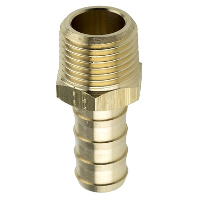 Legris Brass Pipe Fitting, Straight Threaded Tailpiece Adapter, Male R 1/2in to Male 13mm